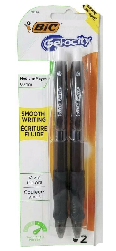 Bic Gelocity Black Pen 0.7mm Medium