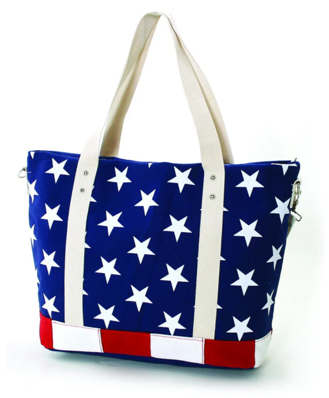 USA Flag Canvas Tote Bag