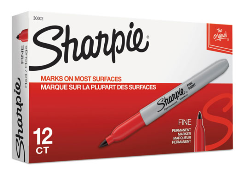Sharpie Red Permanent Marker - Fine Tip, Dozen