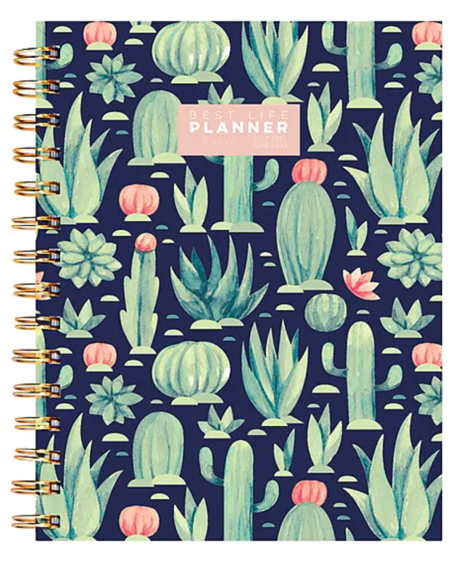 TF Publishing Academic 7&quot; x 9&quot; Daily &amp; Monthly Planner, Best Life, Cacti Colors