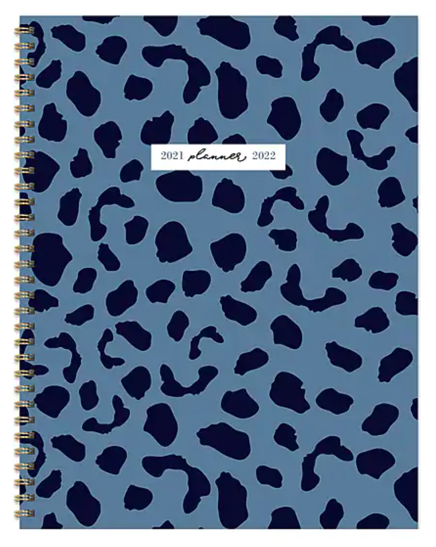 TF Publishing Academic 8.5" x 11" Weekly & Monthly Planner, Indigo Blues Series, Blue Cheetah