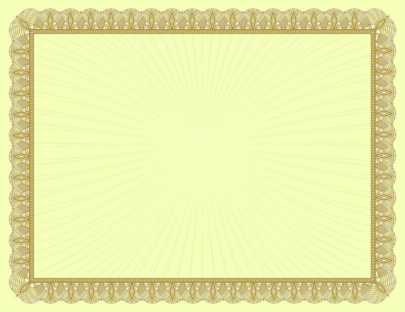 Gold Certificate Paper - 25/pk