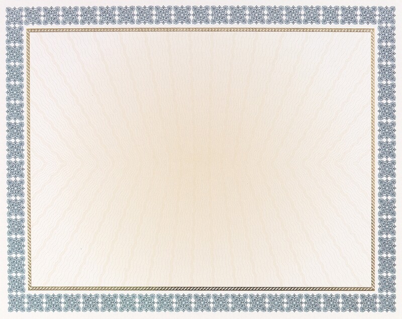 Blue Certificate Paper