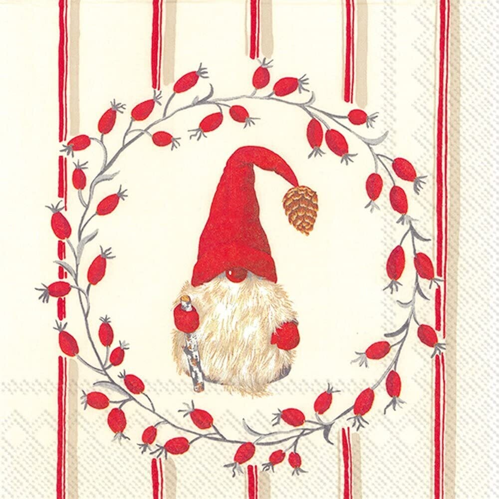 Boston Christmas Gnome Napkins