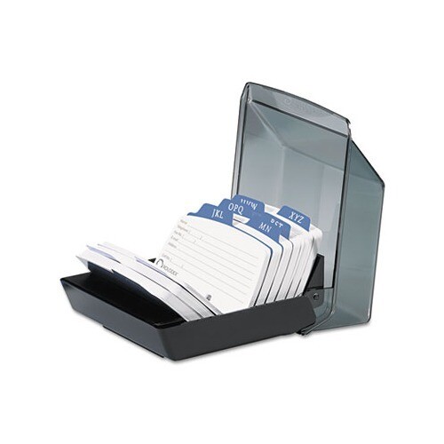 Rolodex Covered Card File Holds 250 2 1/4 x 4 Cards, Black