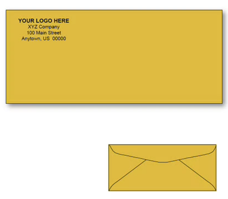 Custom Printed #11 Commercial Kraft Envelopes, 4-1/2&quot; x 10-3/8&quot;, 24 lb, Standard Flap (Box of 500)