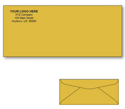 Custom Printed #11 Commercial Kraft Envelopes, 4-1/2" x 10-3/8", 24 lb, Standard Flap (Box of 500)