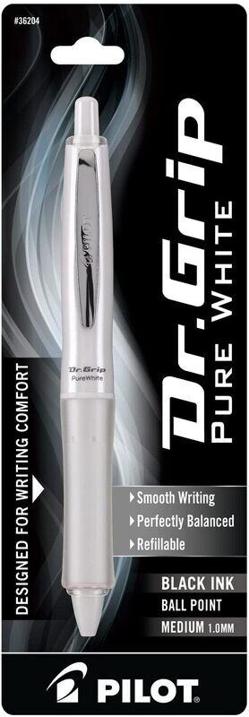 Pilot Dr. Grip Ballpoint Pen White, medium
