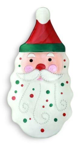 Demdaco Red and Green Santa Plate