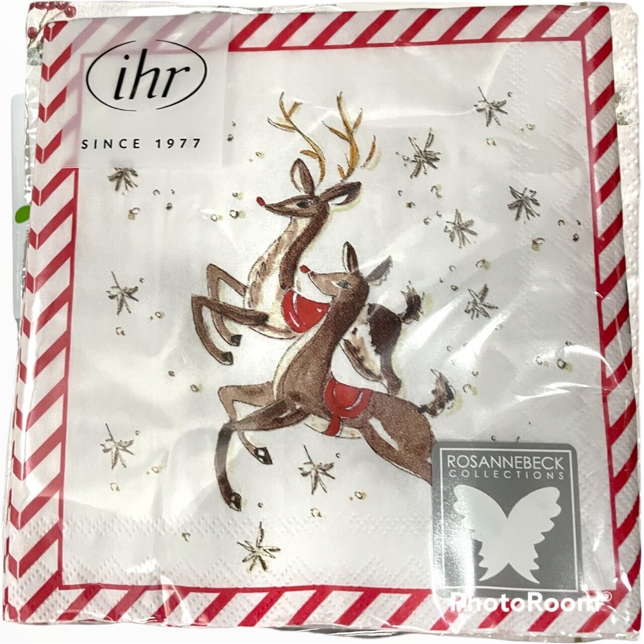 Christmas beverage napkins with deer