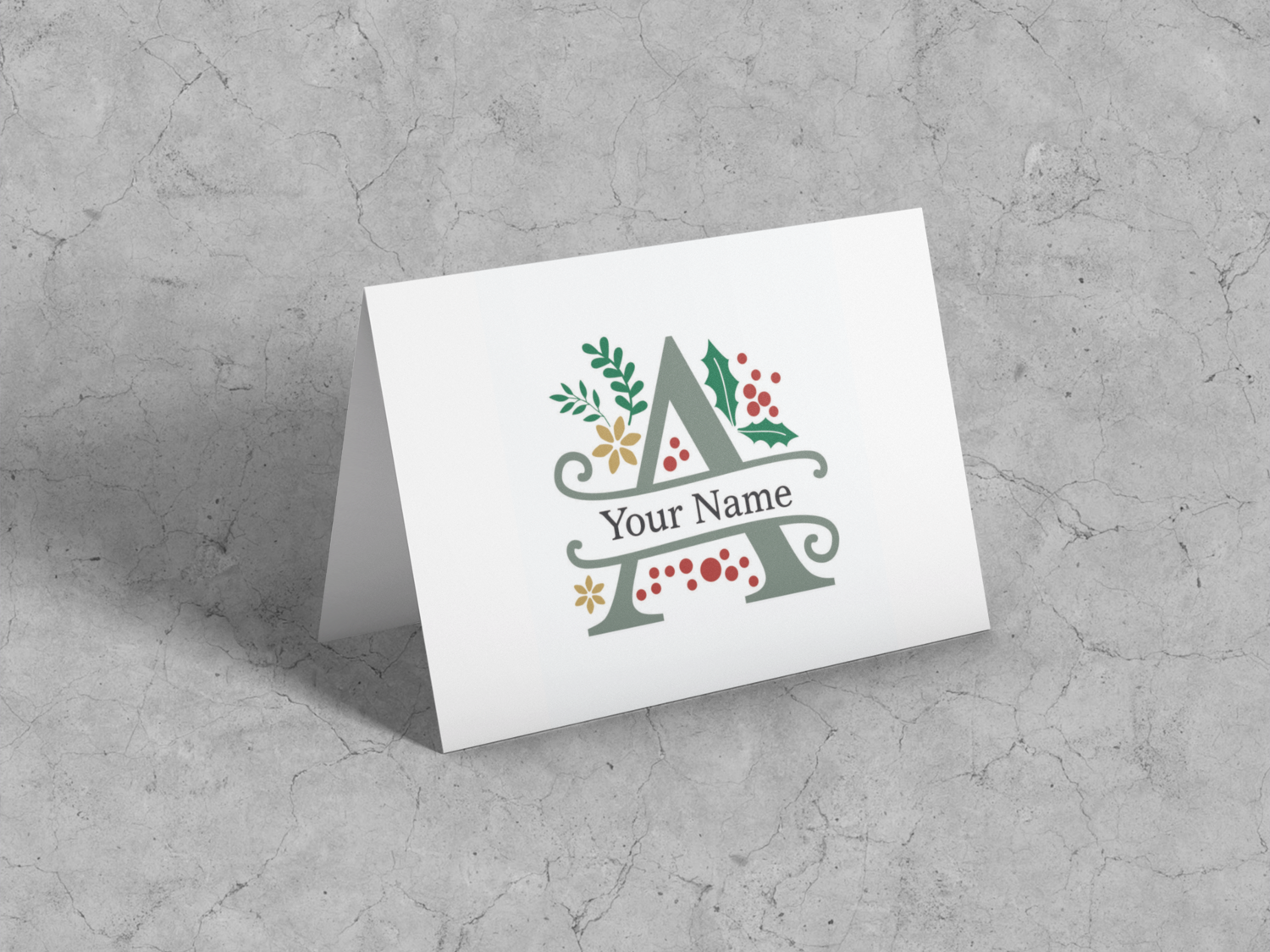 Boxed Christmas Cards - Single Monogram letter