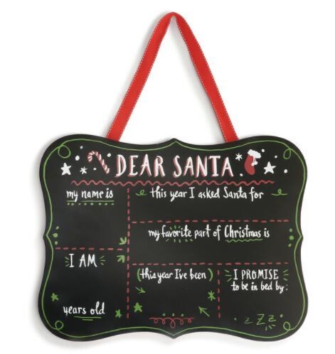 Dear Santa Chalk Board Sign