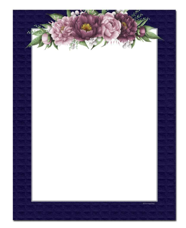 Letterhead Paper - Mauve Flowers