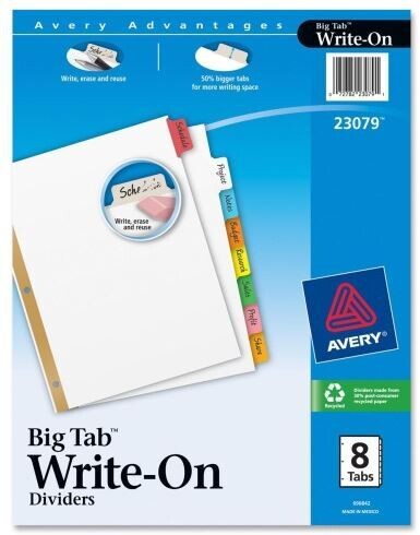 Avery Write and Erase Tab Dividers