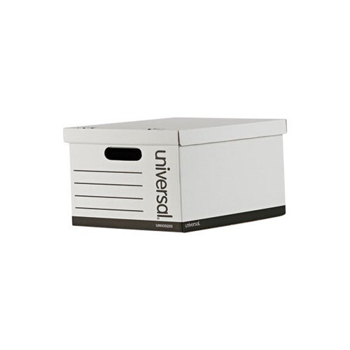 Universal Basic-Duty Economy Record Storage Boxes, Letter/Legal Files, 12&quot; x 15&quot; x 10&quot;, White, 10/Carton