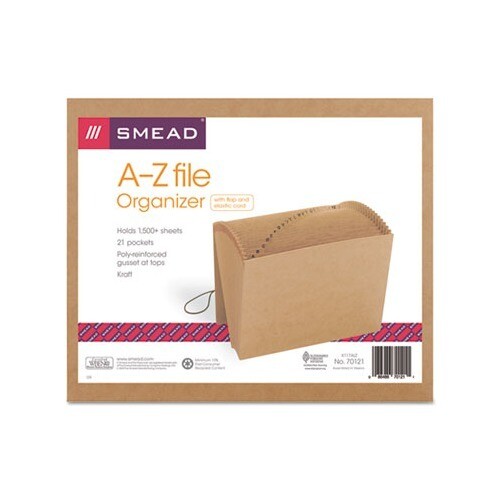 Smead Indexed Expanding Kraft Files, A-Z, 1/21-Cut Tab, Letter Size, Kraft