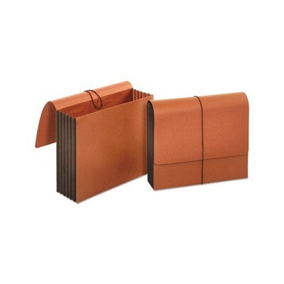 Universal Extra Wide Expanding Wallets, 5.25" Expansion, 1 Section, Elastic Cord Closure, Letter Size, Redrope