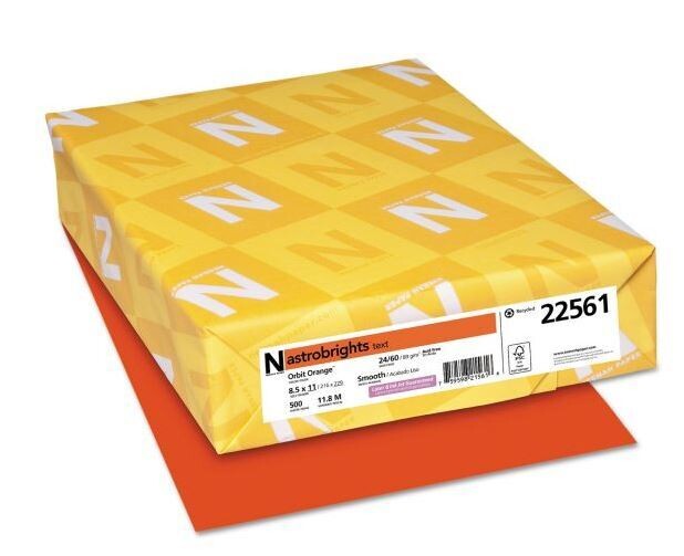 Astrobrights Color Paper, 24lb, 8.5x 11, 500/pk