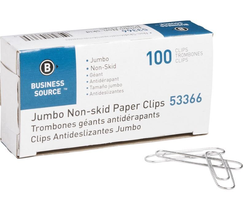 Business Source Jumbo Paper Clips, 100/bx