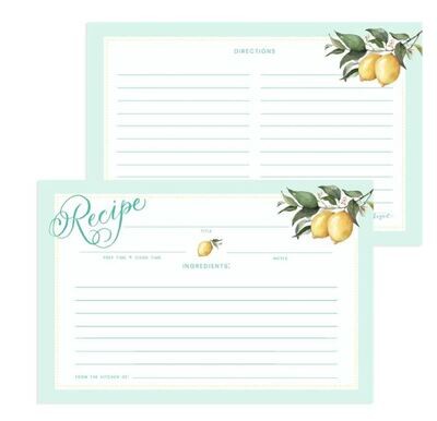 Cami Monet Recipe Cards - Lemon