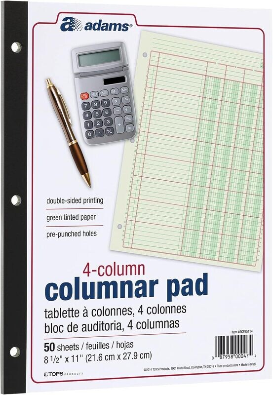 Adams 4 column columnar pad