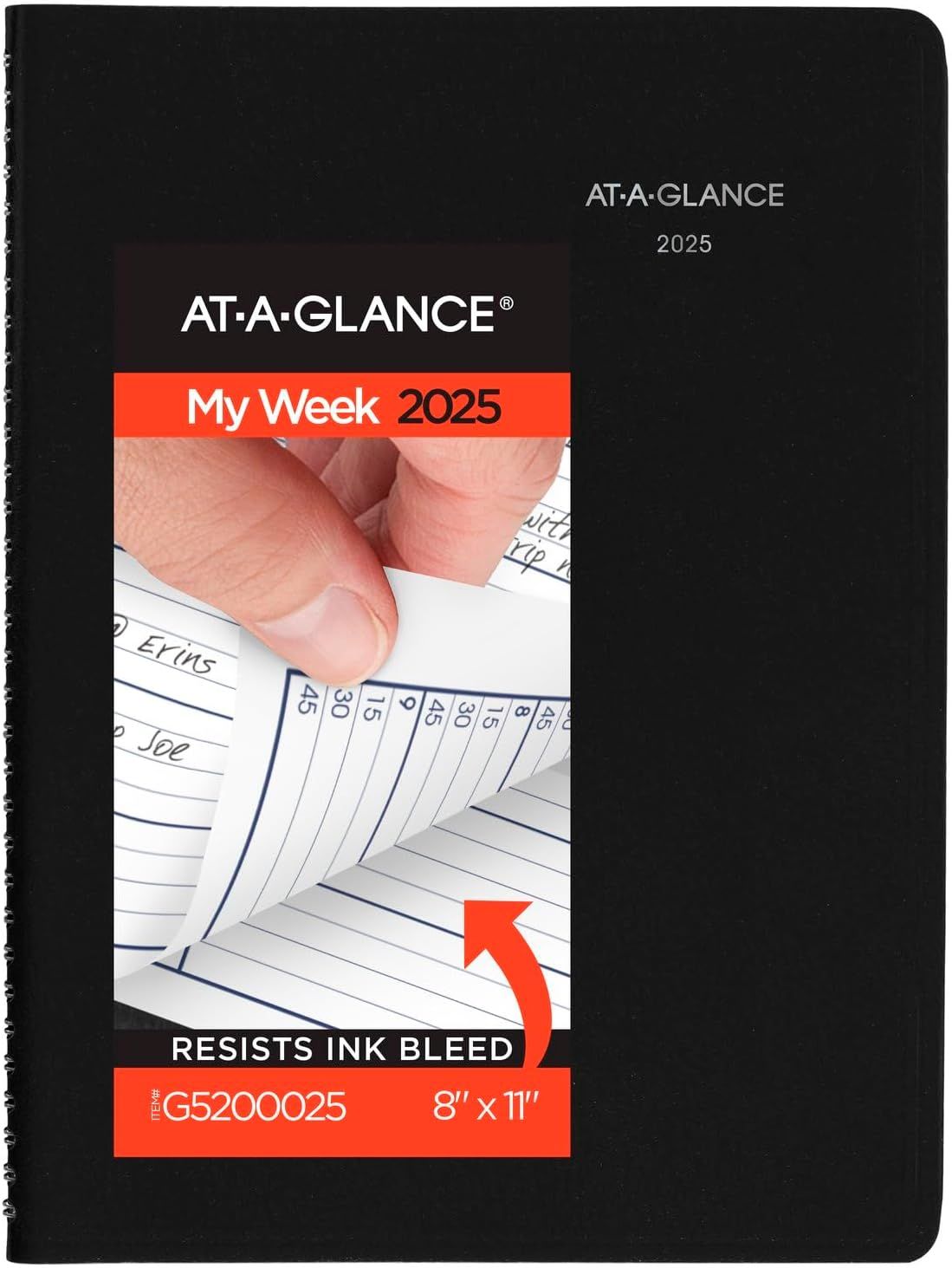 AT-A-GLANCE 2025 Appointment Book Planner, Weekly, 8&quot; x 11&quot;,  Quarter-Hourly
