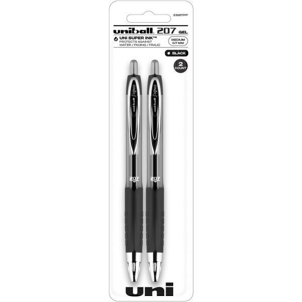 Uniball Classic 207, .7mm medium, retractable, 2/pk