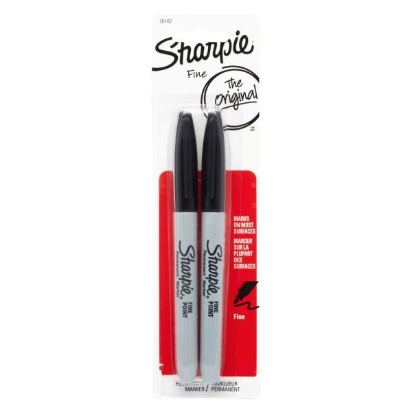 Sharpie Fine Point Marker - Black, 2pk