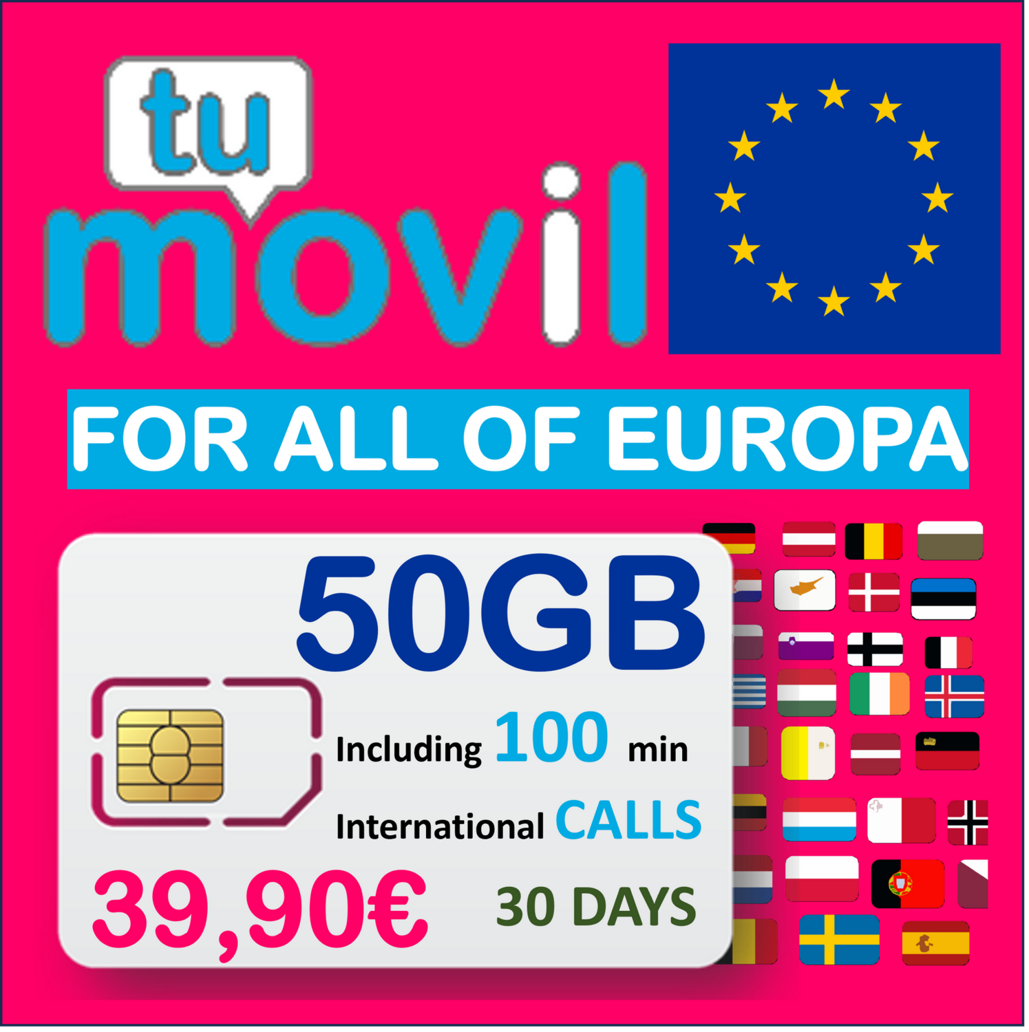 ROAMING 50GB + 100MIN INTERNATIONAL