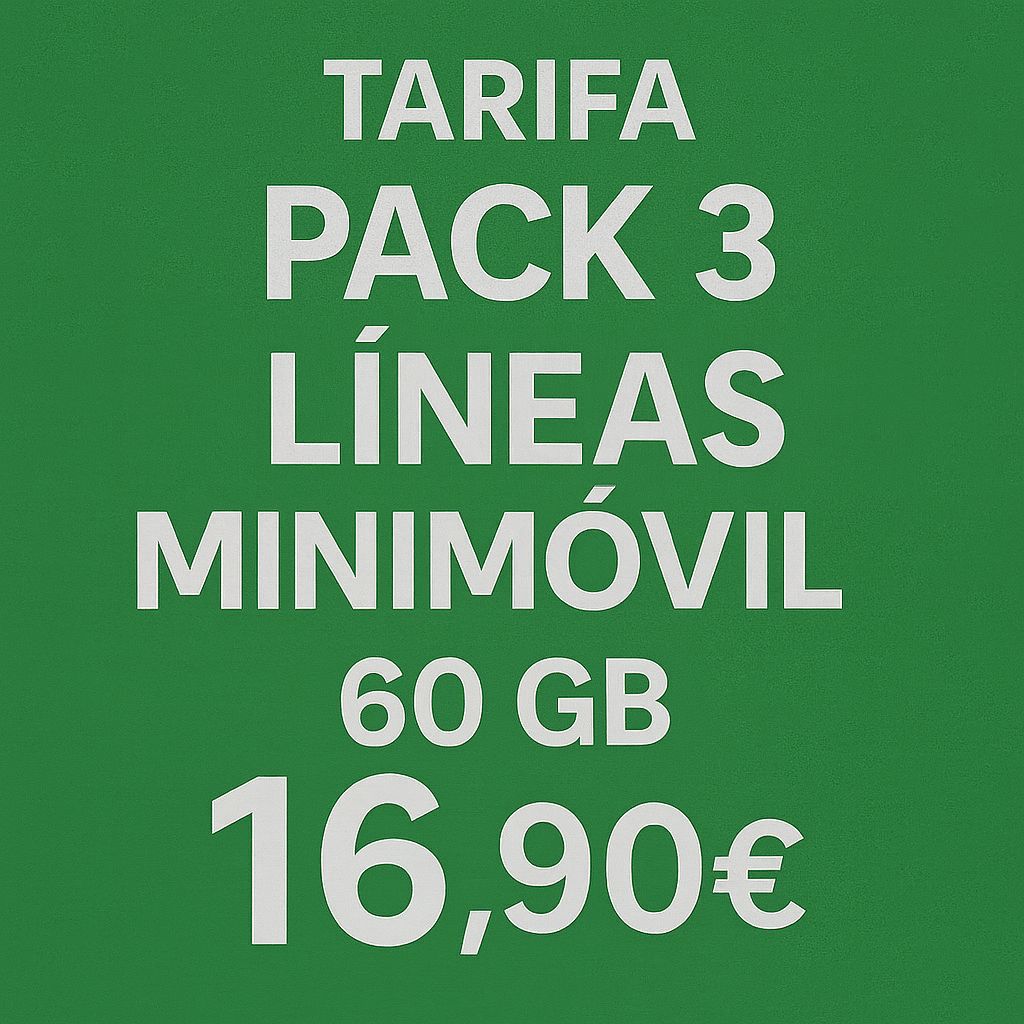 TRES LINEAS DE 60GB+ILIMITADAS CADA UNA