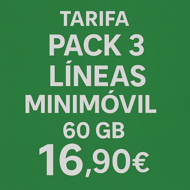 TRES LINEAS DE 60GB+ILIMITADAS CADA UNA