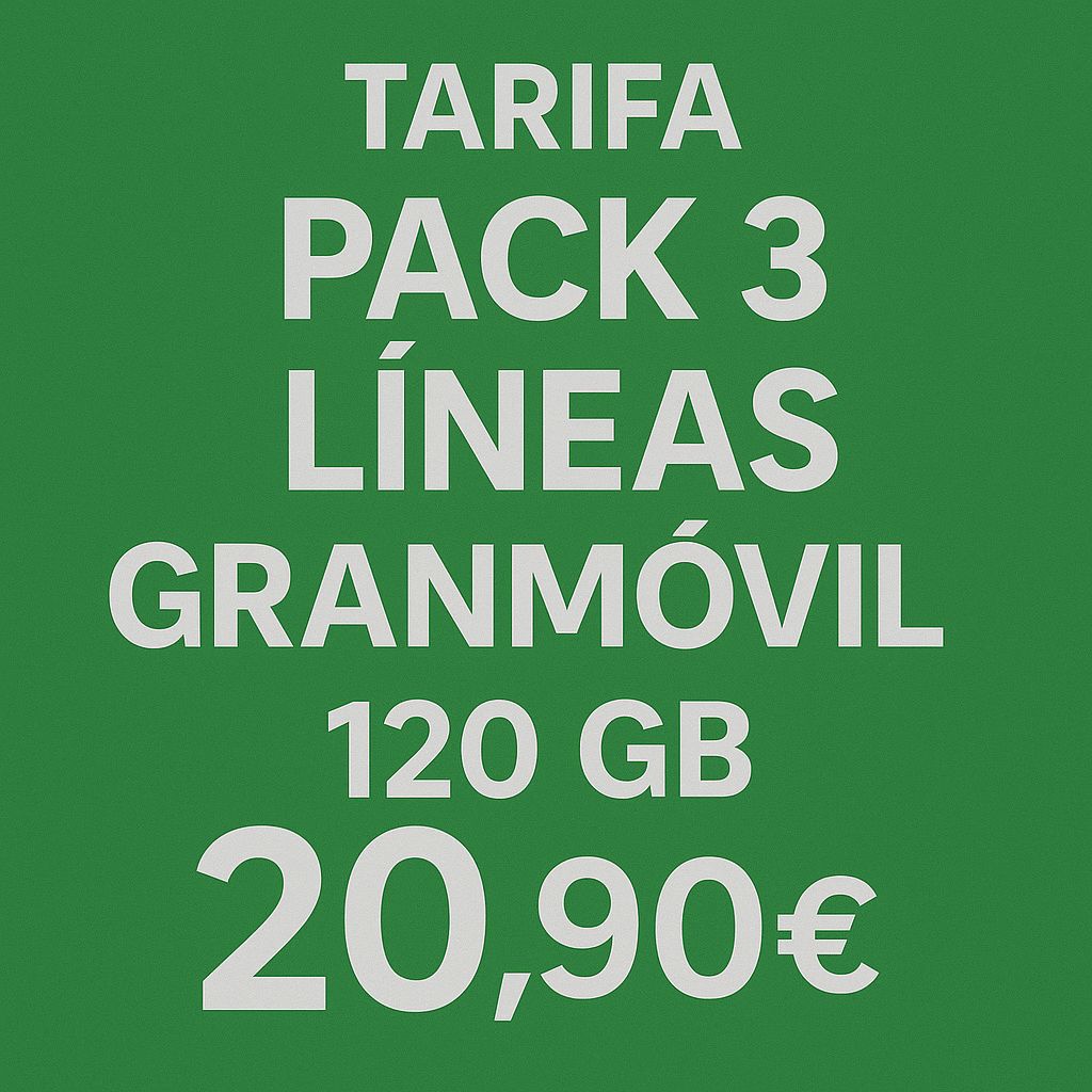 TRES LINEAS DE 120GB+ILIMITADAS CADA UNA