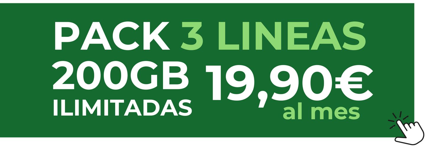 TRES LINEAS DE 200GB+ILIMITADAS CADA UNA