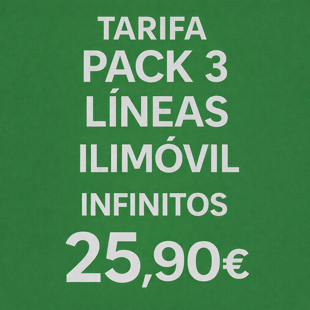 TRES LINEAS DE INFINITAS DE GB+ILIMITADAS CADA UNA