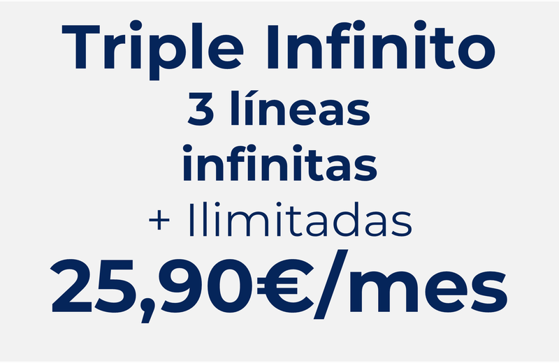 TRES LINEAS DE INFINITAS DE GB+ILIMITADAS CADA UNA