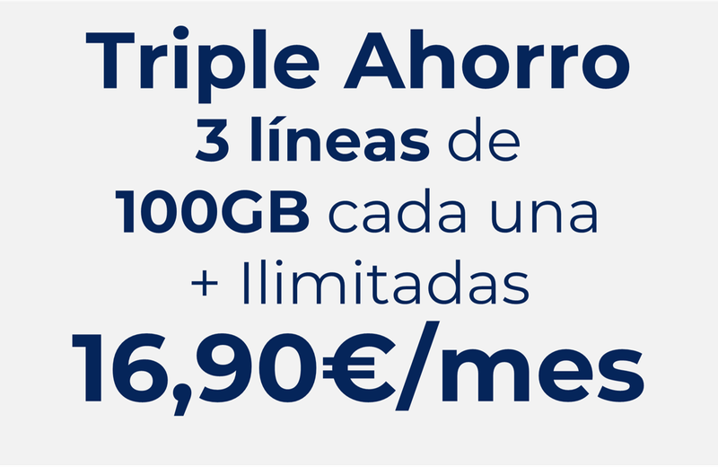 TRES LINEAS DE 100 GB+ILIMITADAS CADA UNA