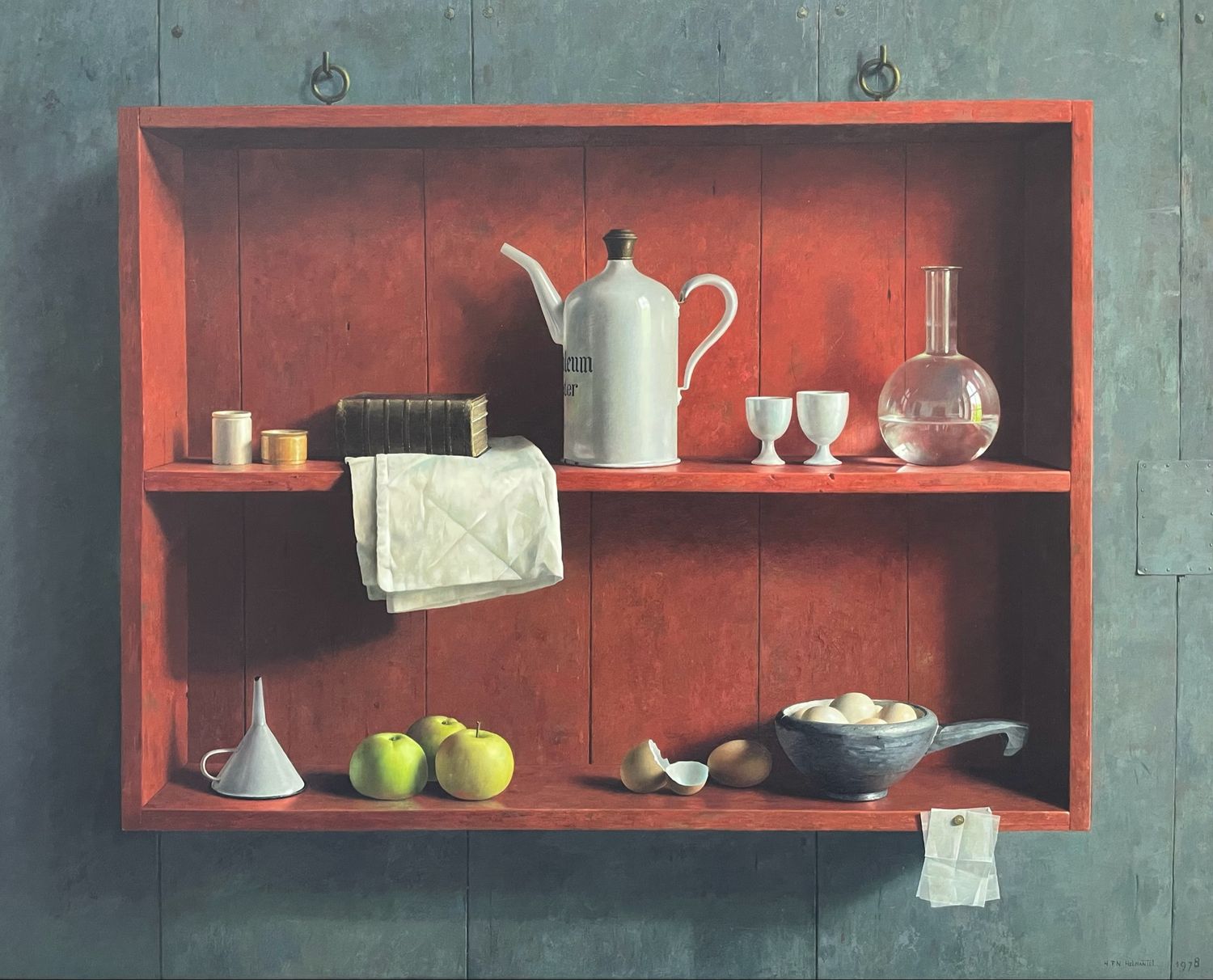 Etagère bois rouge (Helmantel)