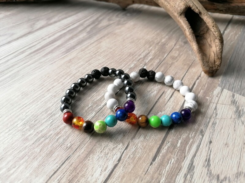 Chakra Lava Stone Bracelet