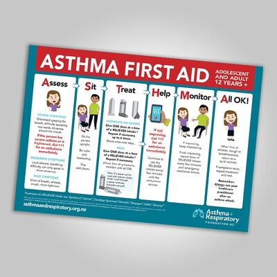 First Aid Poster (12 years and over) - English A3 Poster - 1 Unit. Resource updated March 2021