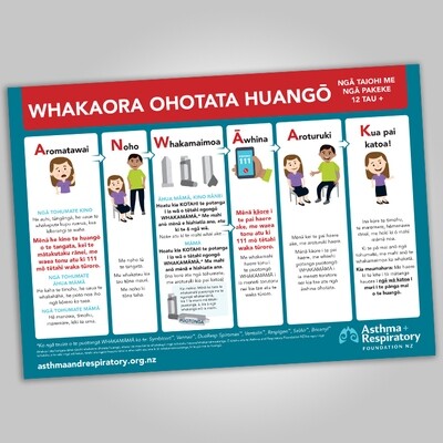 First Aid Poster (12 years and over) - Te Reo Māori A3 Poster - 1 unit. Resource update June 2021
