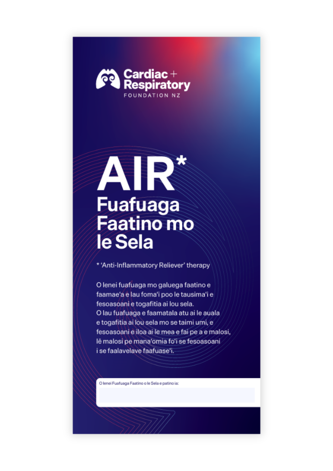 AIR Asthma Action Plan (Samoan) - 10 Pack