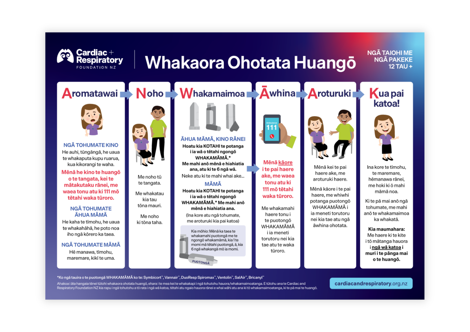 First Aid Poster (12 years and over) - Te Reo Māori A3 Poster - 1 unit. Resource update July 2026