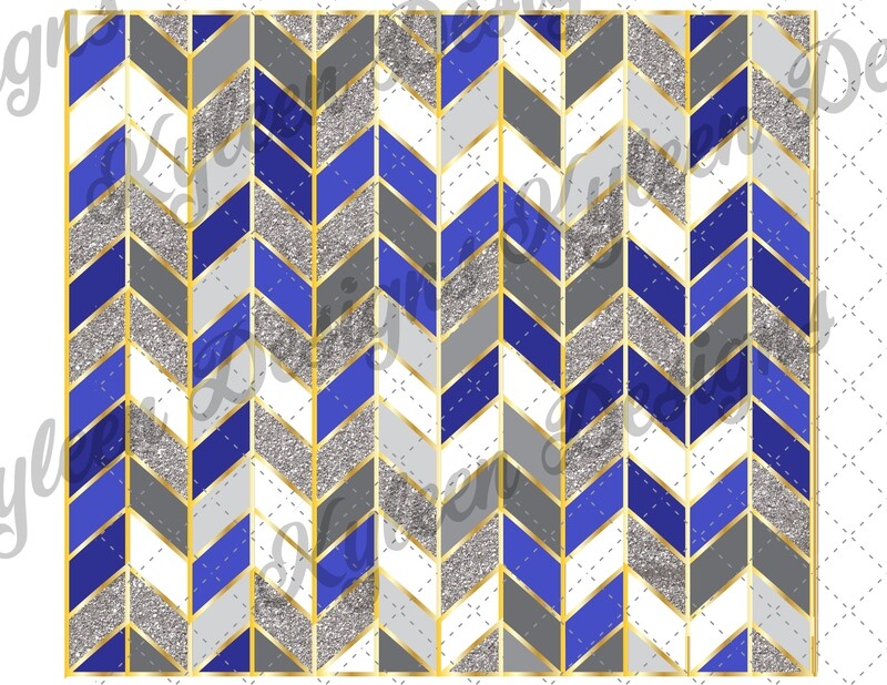 Seamless Navy and gold chevron tangram geometric wrap for sublimation, waterslide High res PNG digital file