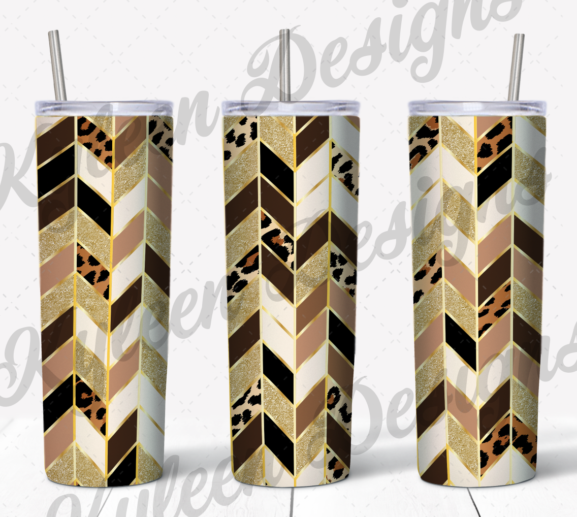 Seamless Leopard neutral chevron tangram geometric wrap for sublimation, waterslide High res PNG digital file