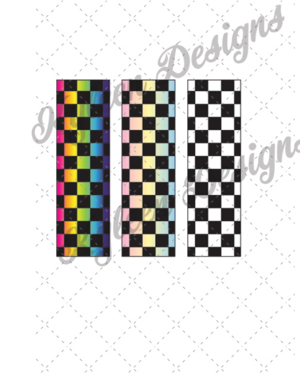 Glitter pen checkered bright ombre wraps for waterslide High Res PNG file