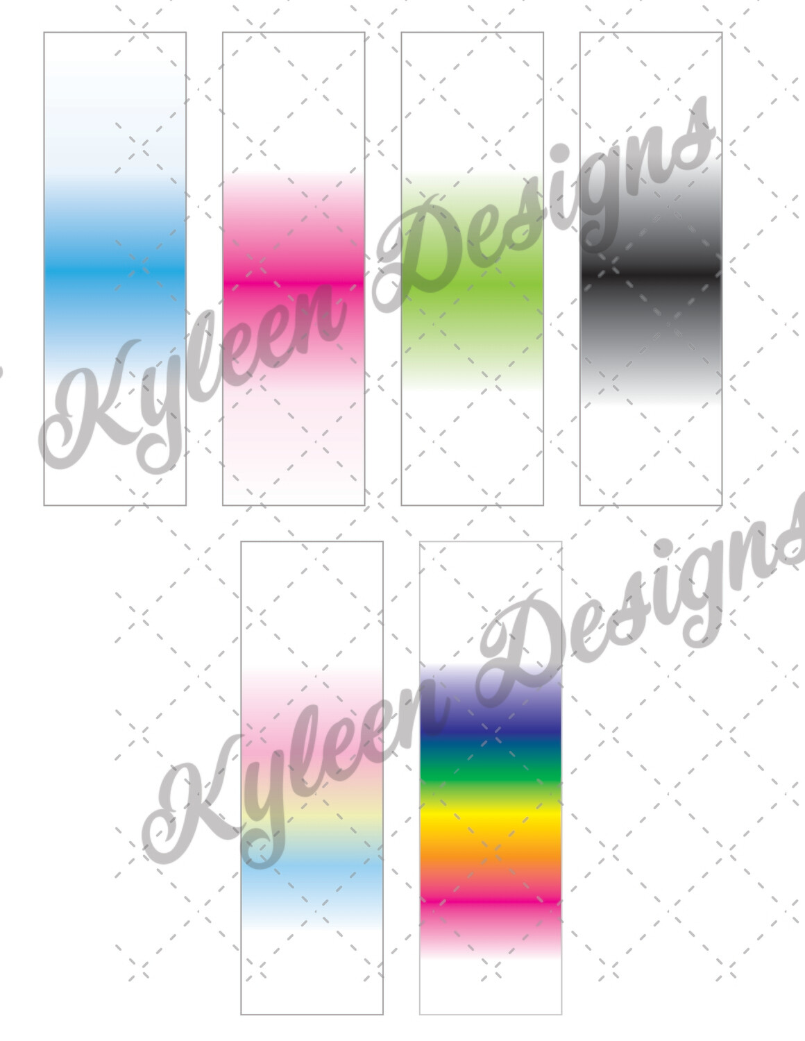 Glitter pen center ombre wraps for waterslide High Res PNG file