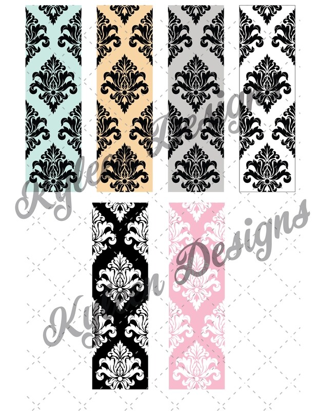 Glitter Damask wraps for waterslide High Res PNG file