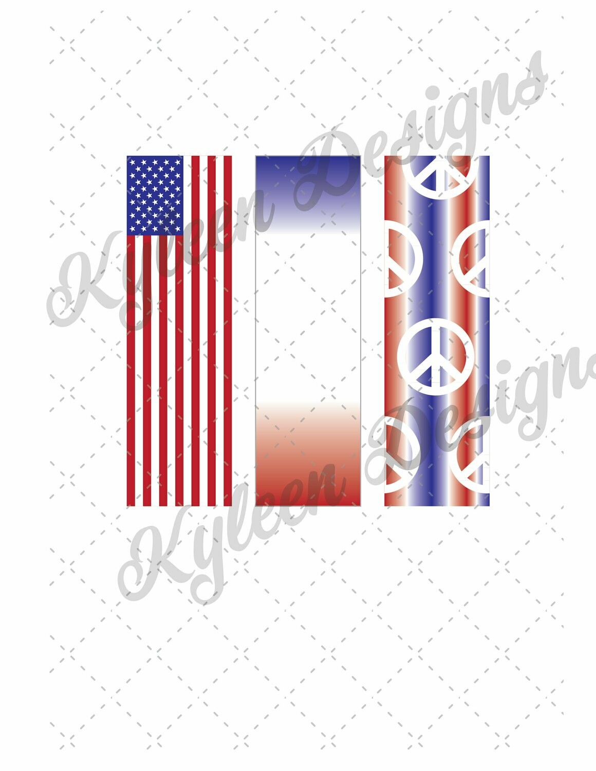 Americana Peace Sign wraps for waterslide High Res PNG file