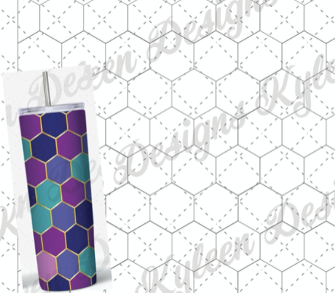 20 ounce STRAIGHT Honeycomb SVG PNG file for waterslide, peekaboo, woodgrain DIGITAL file
