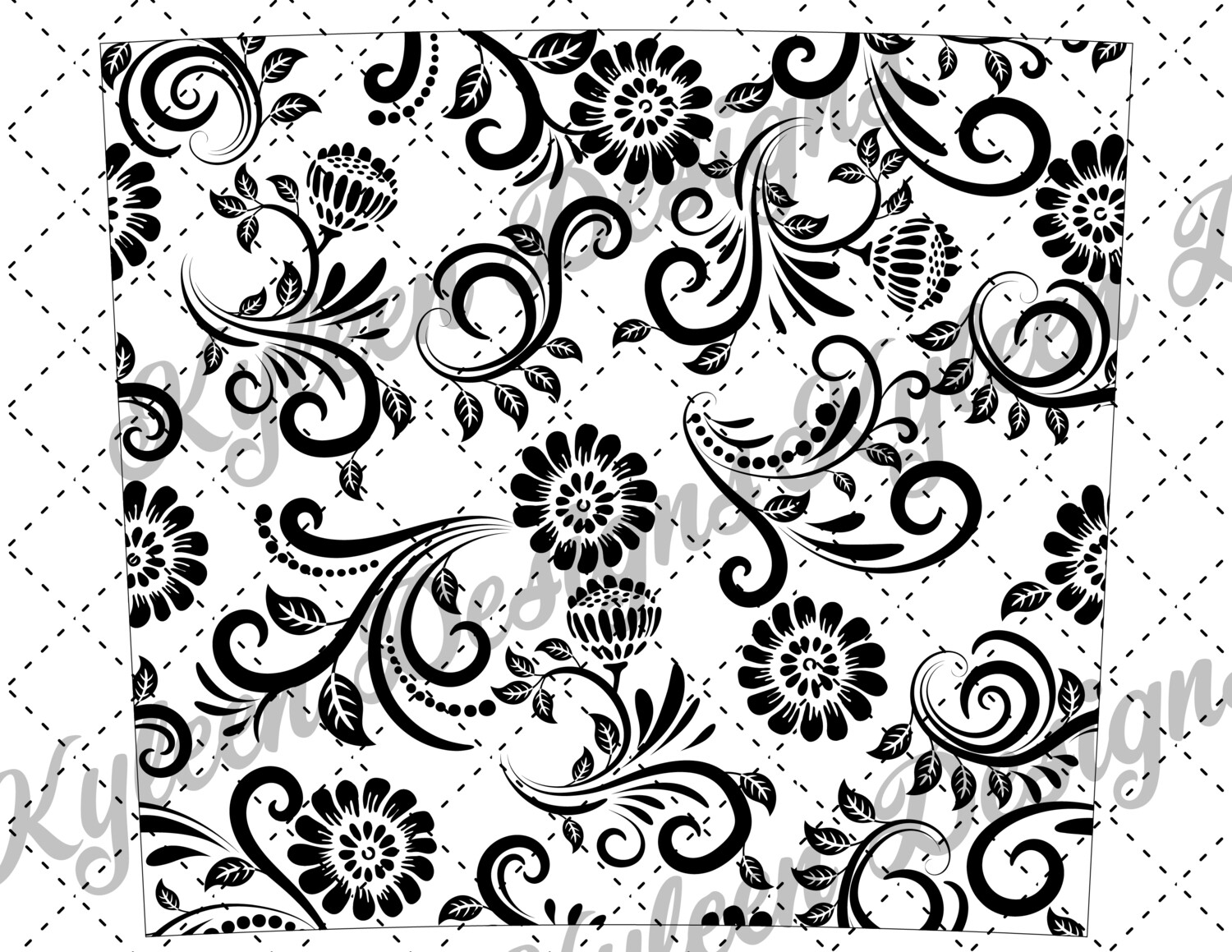 Download 20 Ounce Skinny Seamless Leather Tooling Flourish Damask Svg Png File For Waterslide Peekaboo Woodgrain Digital File